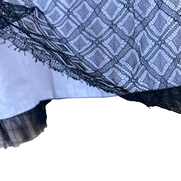 Tibi Women’s Size 2 Mesh Lace Mini Shirt Overlay Pink Black Preppy Lightweight - Picture 6 of 8